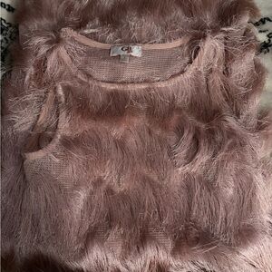 GB Girls Pink Feathered Formal Dress